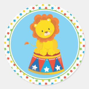 Sticker Rond Thème du cirque Lion