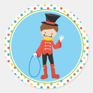Sticker Rond Thème du cirque Ringmaster