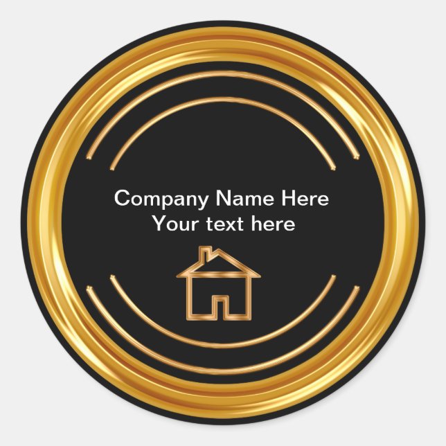 Sticker Rond Thème immobilier classique (Devant)