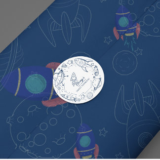 Sticker Rond Thème pour l'espace