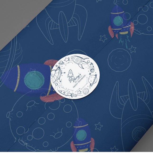 Sticker Rond Thème pour l'espace (Créateur téléchargé)