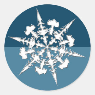 Sticker Rond Thème Snowflake Cartes de fin de année Enveloppe P