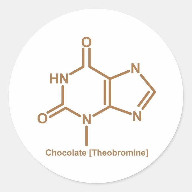 Sticker Rond Théobromine au chocolat (Devant)