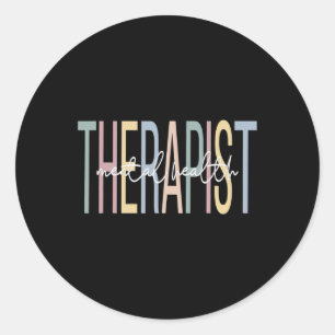 Sticker Rond Thérapeute de santé Boho Thérapie de santé mentale