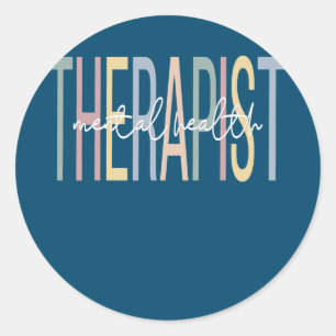 Sticker Rond Thérapeute en santé mentale Boho Santé mentale