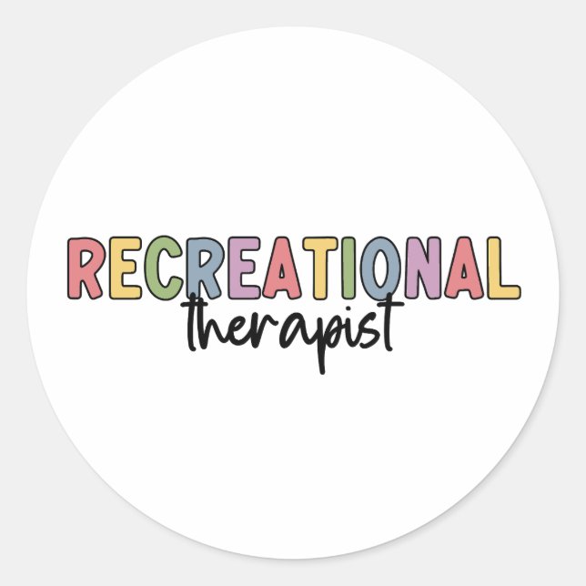 Sticker Rond Thérapeute récréative colorée (Devant)