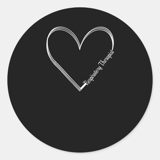 Sticker Rond Thérapeute respiratoire Coeur RT Soins Semaine Cad (Devant)