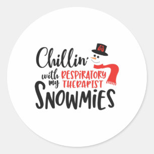 Sticker Rond Thérapeute respiratoire de Noël, thérapie