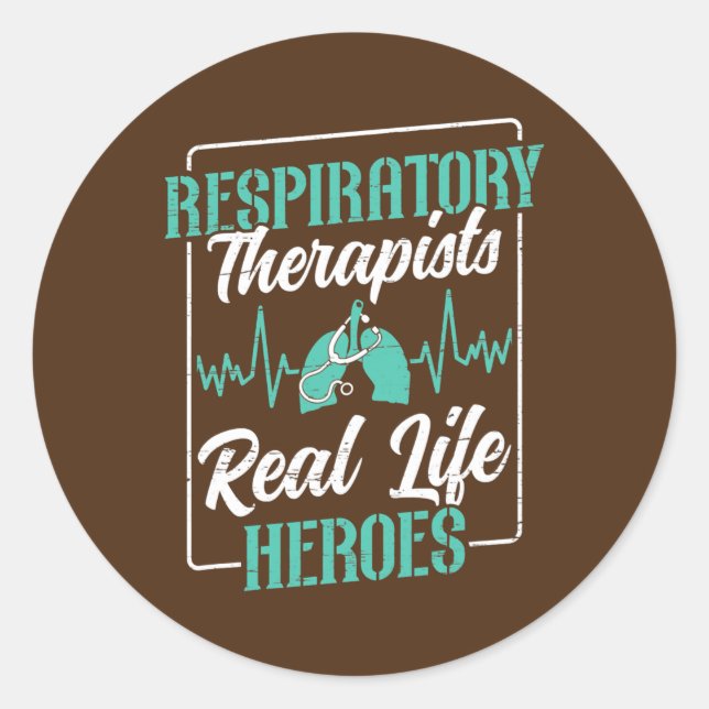 Sticker Rond Thérapeute respiratoire Poumons superhéros de la v (Devant)
