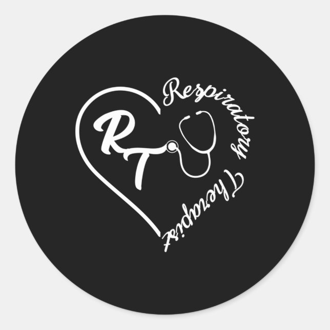 Sticker Rond Thérapeute respiratoire Rt La Thérapie respiratoir (Devant)