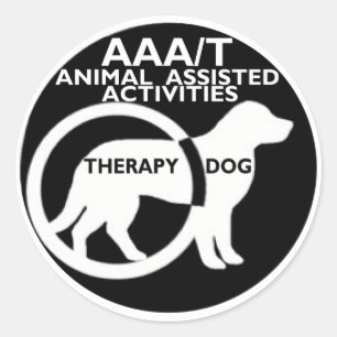 STICKER ROND THÉRAPIE CHIEN ACTIVITÉS ASSISTÉES AUX ANIMAUX