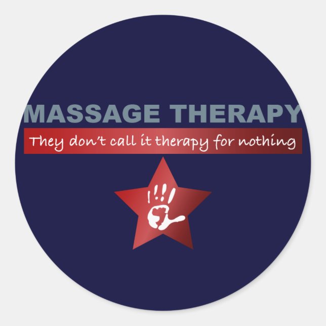 Sticker Rond Thérapie de massage en rouge rubis (Devant)