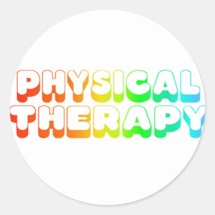 Sticker Rond Thérapie physique arc-en-ciel
