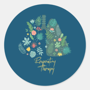 Sticker Rond Thérapie respiratoire Fleur Poumon Respiratoire