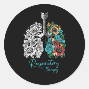 Sticker Rond Thérapie respiratoire Fleur Poumon Therap respirat