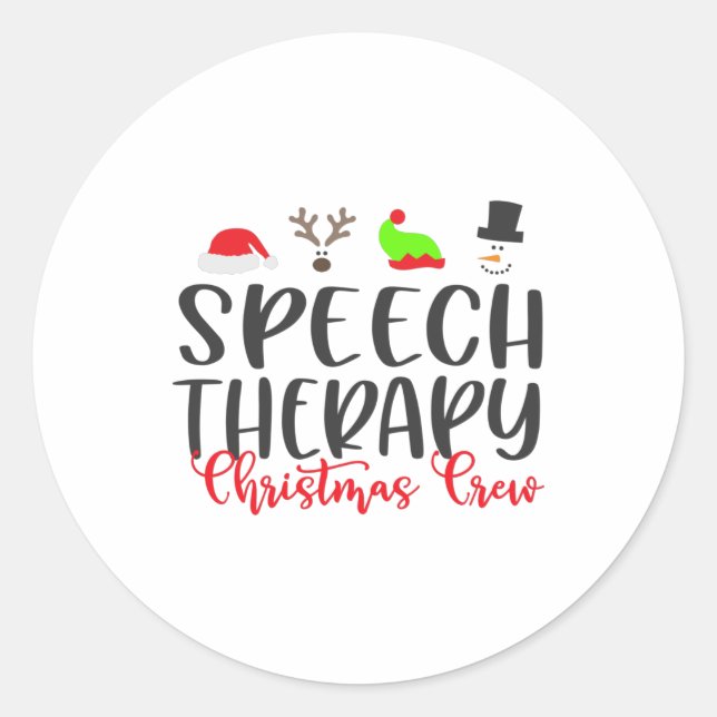 Sticker Rond Thérapie vocale de Noël, équipage (Devant)