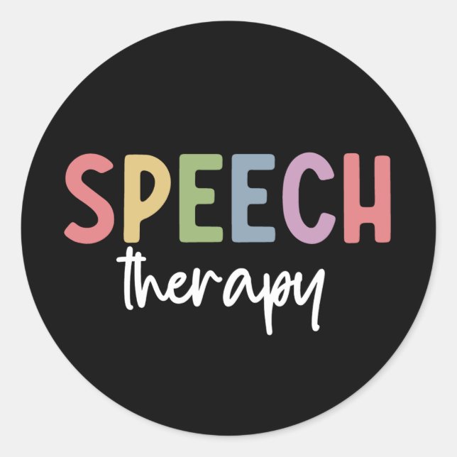 Sticker Rond Thérapie vocale SLP Discours Cadeaux pathologistes (Devant)