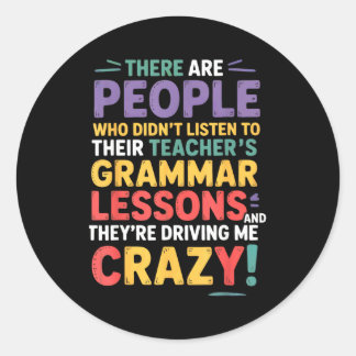 Sticker Rond There Their Theyre English Grammar Teacher Funny H