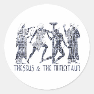 Sticker Rond Theseus et le Minotaur