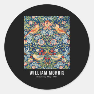 Sticker Rond Thief fraise William Morris Motif