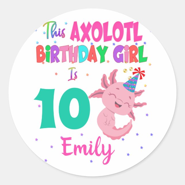 Sticker Rond This Axolotl Girl is Amphibian Salamander (Devant)