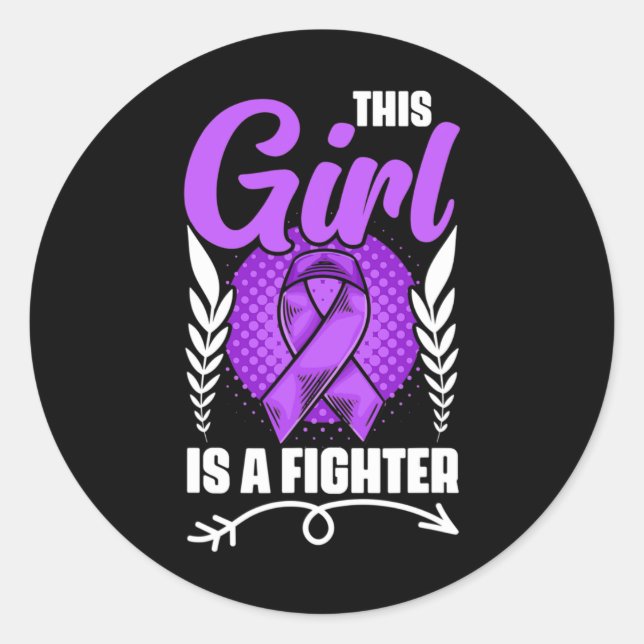 Sticker Rond This Girl Is A Fighter Epilepsy Survivor Epilepsy  (Devant)