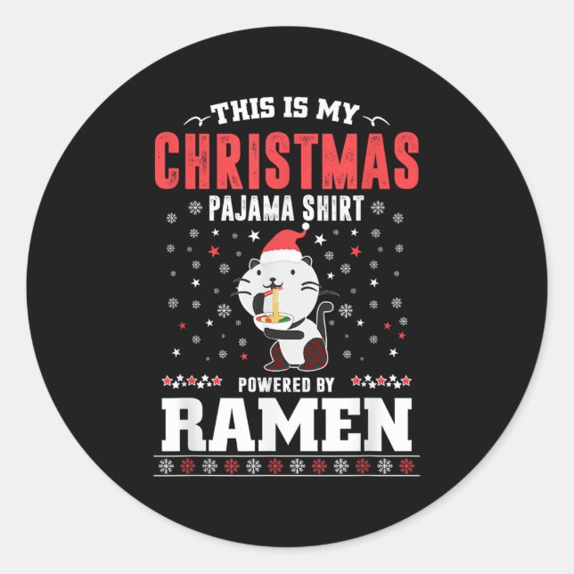 Sticker Rond This Is My Christmas Pajama Tee Wered By Ramen San (Devant)