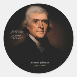 Sticker Rond Thomas Jefferson