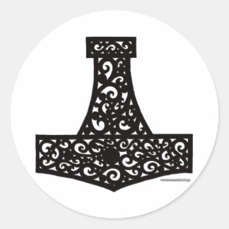 Sticker Rond Thors Hammer en noir