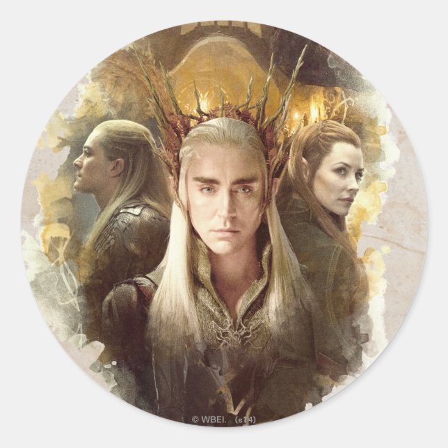 Sticker Rond Thranduil, LEGOLAS GREENLEAF™, & TAURIEL™ Graphic (Devant)