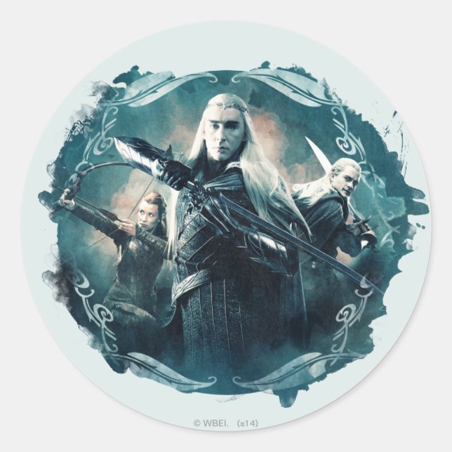 Sticker Rond Thranduil, TAURIEL™, & LEGOLAS GREENLEAF™ Graphiqu (Devant)