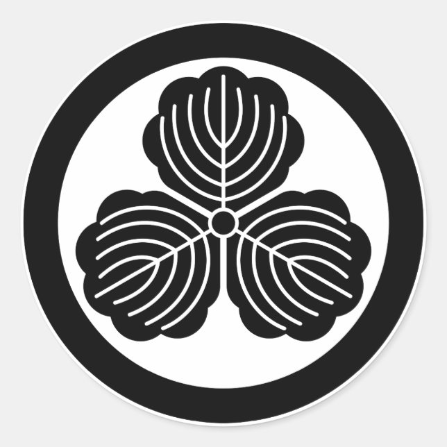 Sticker Rond Three oak leaves in circle (Devant)