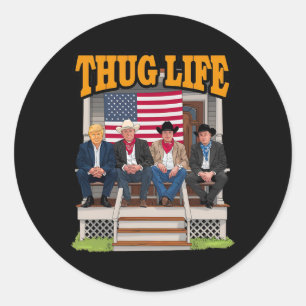 Sticker Rond Thug Life Trump Vance Kennedy Elon Shirt