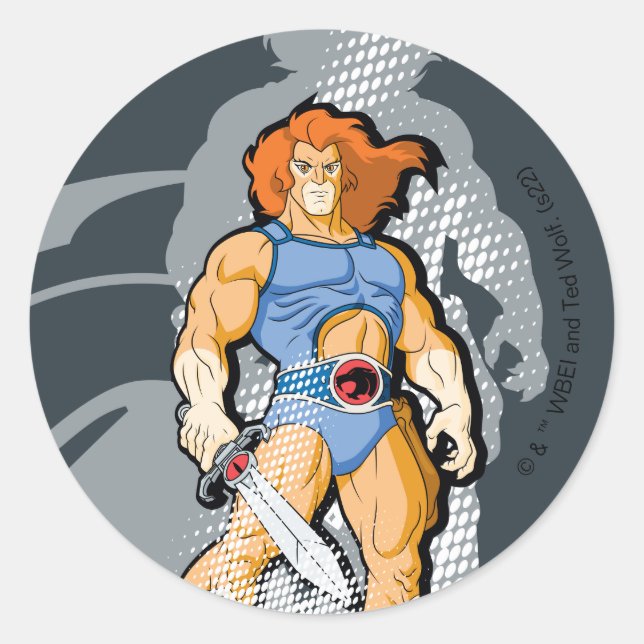 Sticker Rond ThunderCats | Lion-O Halfttone Shadow Graphic (Devant)