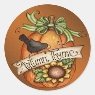 Sticker Rond Thyme d'automne