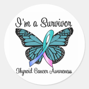Sticker Rond Thyroid Cancer Je suis un Survivant