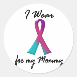 Sticker Rond Thyroïde Cancer Je PORTE THYROID RIBBON 1 maman