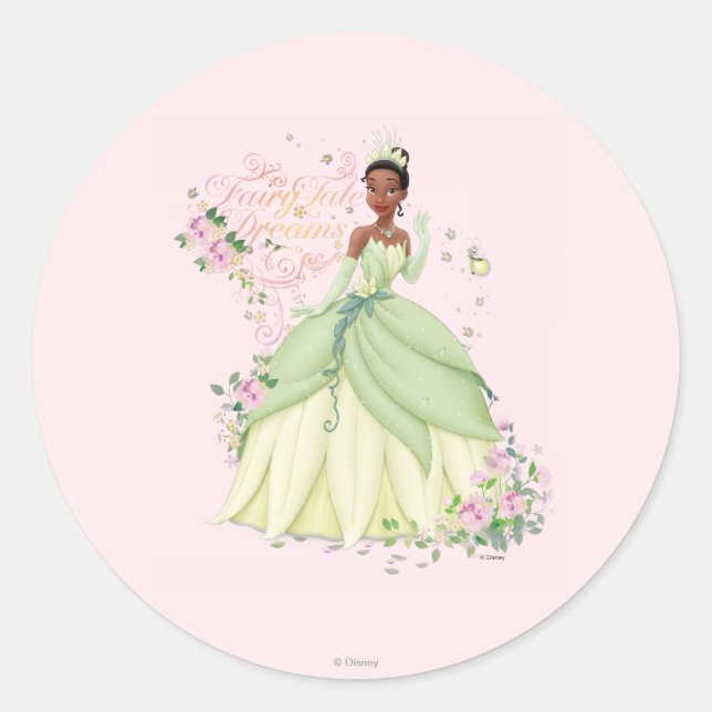 Sticker Rond Tiana - Rêves de contes de fées (Devant)