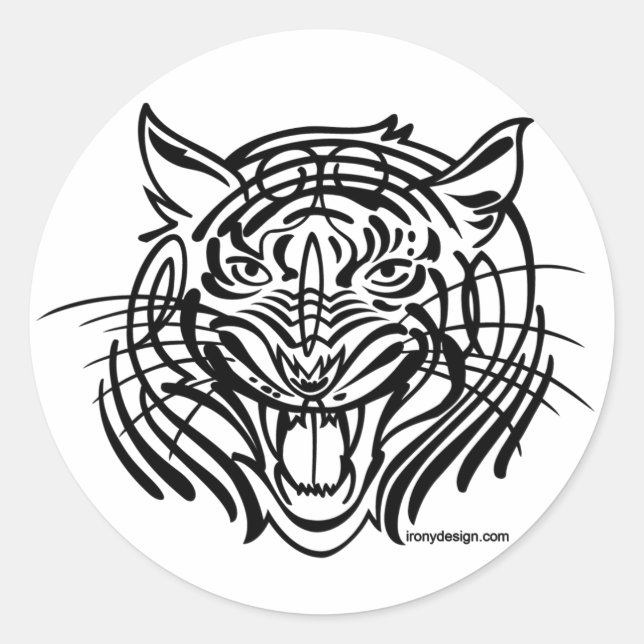 Sticker Rond Tibal Tiger (Devant)