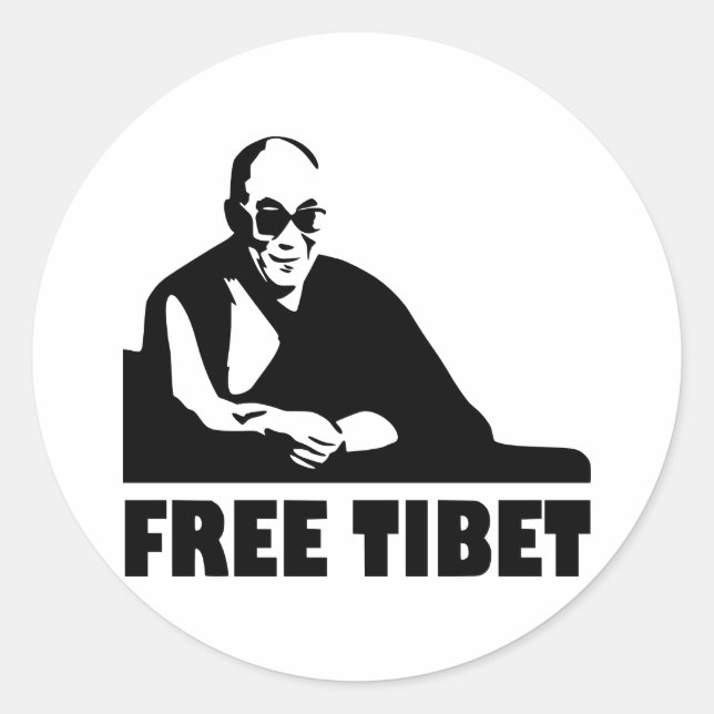 Sticker Rond Tibet libre (Devant)