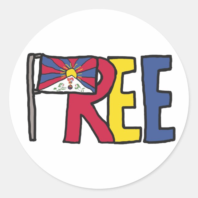 Sticker Rond Tibet libre (Devant)