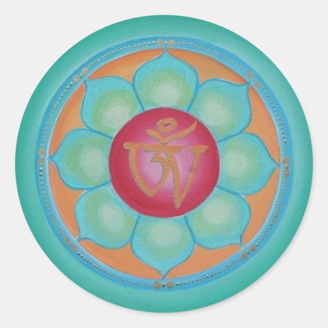 Sticker Rond Tibétain Lotus Mandala (Devant)