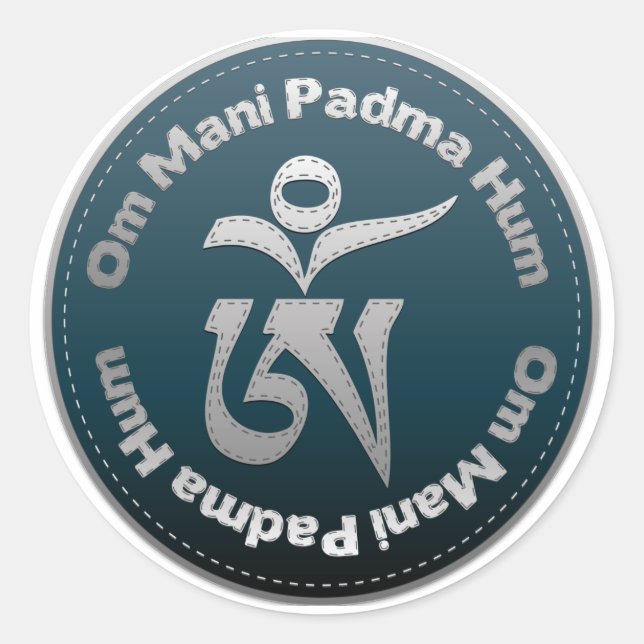 Sticker Rond Tibétain Om Stitch (Devant)