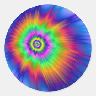 Sticker Rond Tie Dye Fireball
