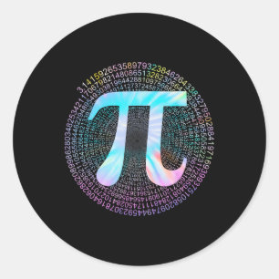 Sticker Rond Tie Dye Pi Happy Pi Day