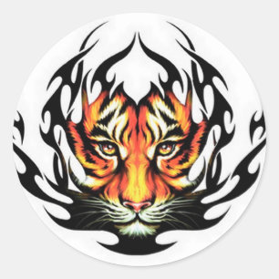Sticker Rond Tiger