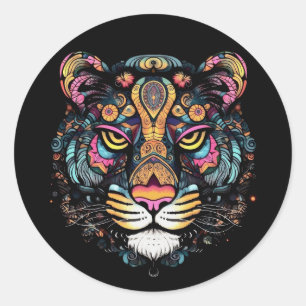 Sticker Rond Tiger