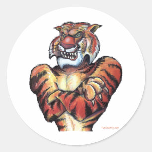 Sticker Rond Tiger