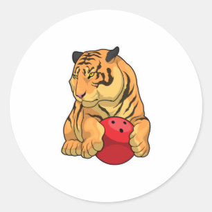 Sticker Rond Tiger Bowling Bowling boule
