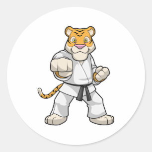 Sticker Rond Tiger dans les arts martiaux Karate